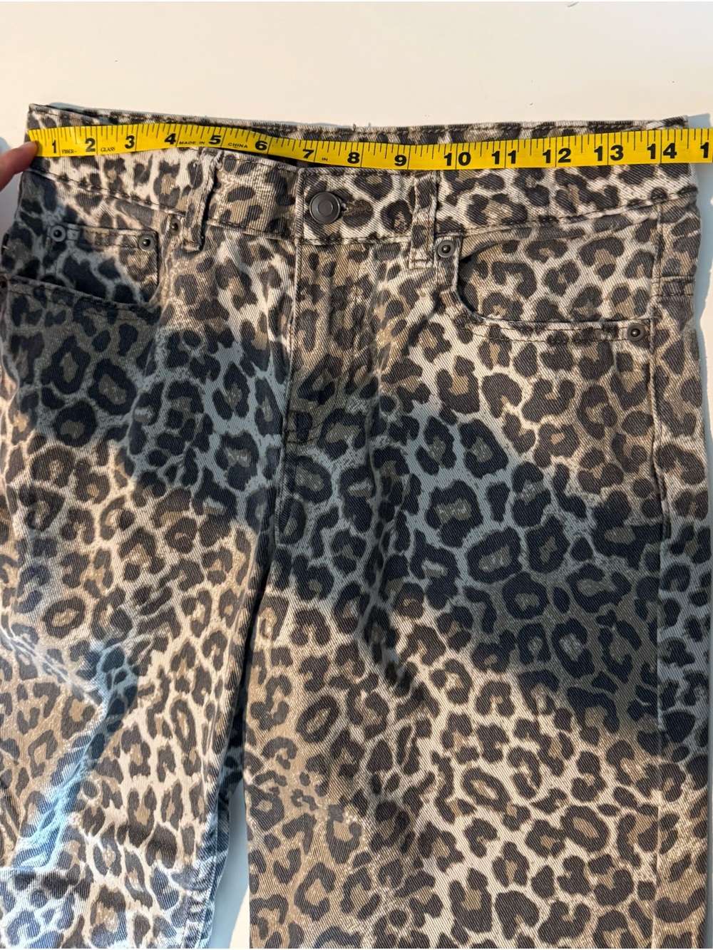 Weekend Academy leopard print jeans size 14
